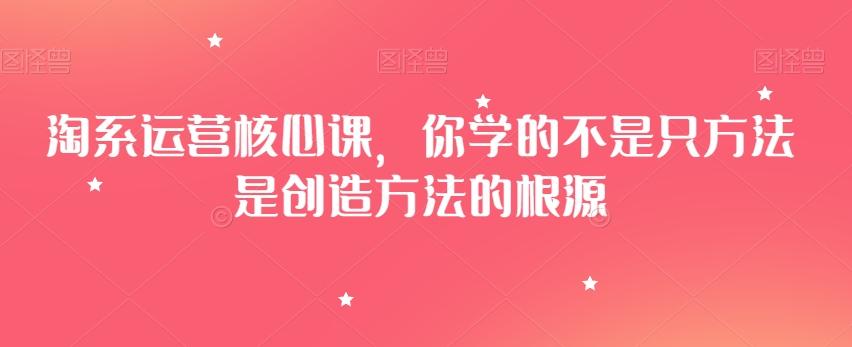 淘系运营核心课，你学的不是只方法是创造方法的根源-网创资源