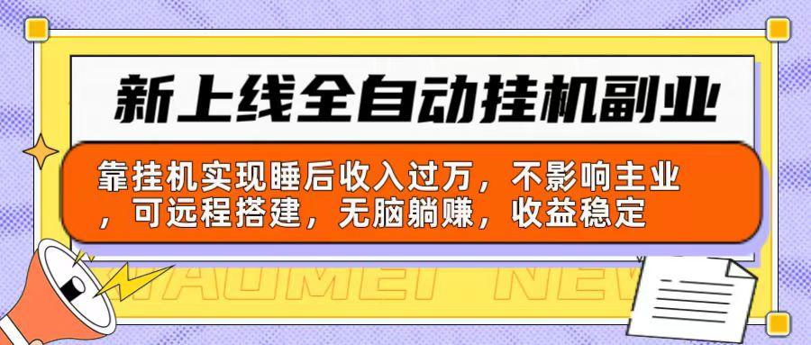 新上线全自动挂机副业：靠挂机实现睡后收入过万，不影响主业可远程搭建…-网创资源