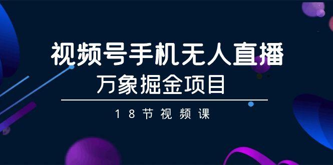 视频号手机无人直播-万象掘金项目(18节视频课)-网创资源