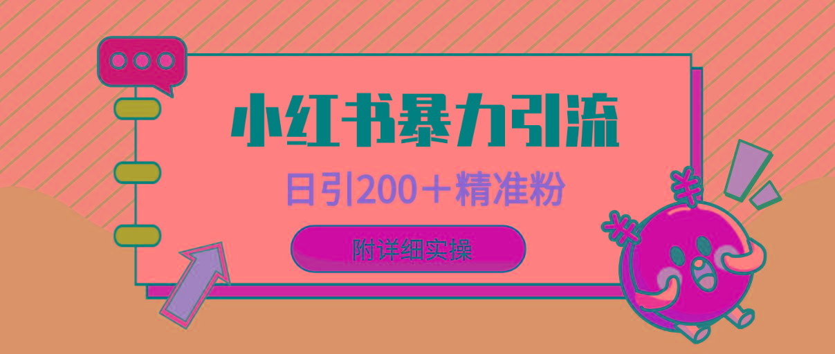 (9582期)小红书暴力引流大法，日引200＋精准粉，一键触达上万人，附详细实操-网创资源