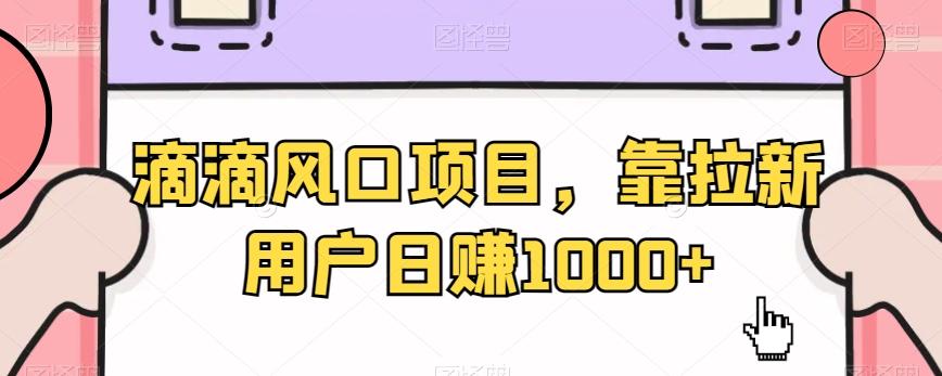 滴滴风口项目，靠拉新用户日赚1000+-网创资源