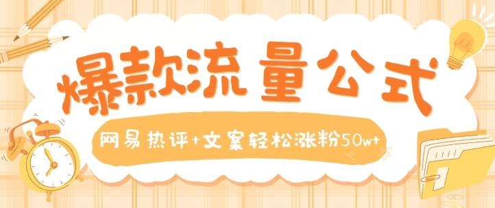 爆款流量公式，网易热评+文案轻松涨粉50w+【揭秘】-网创资源