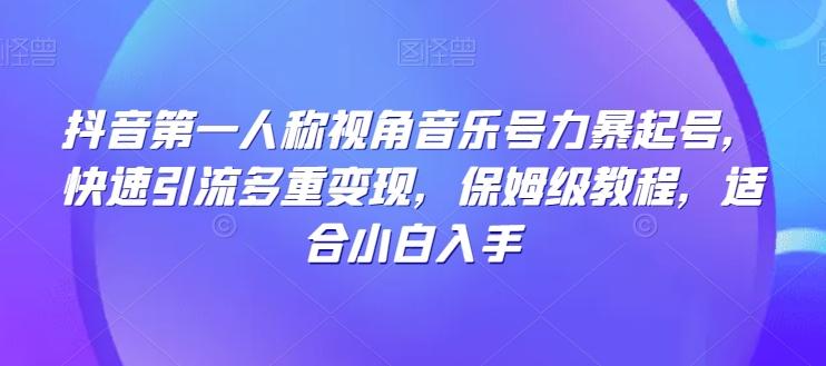 抖音第一人称视角音乐号力暴起号，快速引流多重变现，保姆级教程，适合小白入手-网创资源