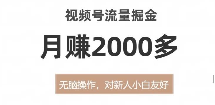 视频号流量掘金，无脑操作，对新人小白友好，月赚2000多【揭秘】-网创资源