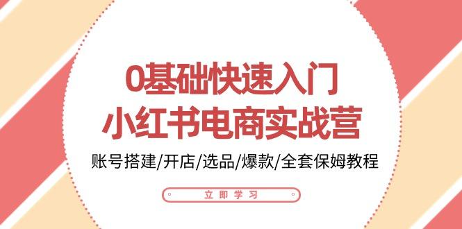 0基础快速入门-小红书电商实战营：账号搭建/开店/选品/爆款/全套保姆教程-网创资源