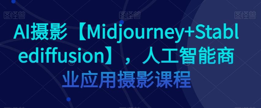 AI摄影【Midjourney+Stablediffusion】，人工智能商业应用摄影课程-网创资源