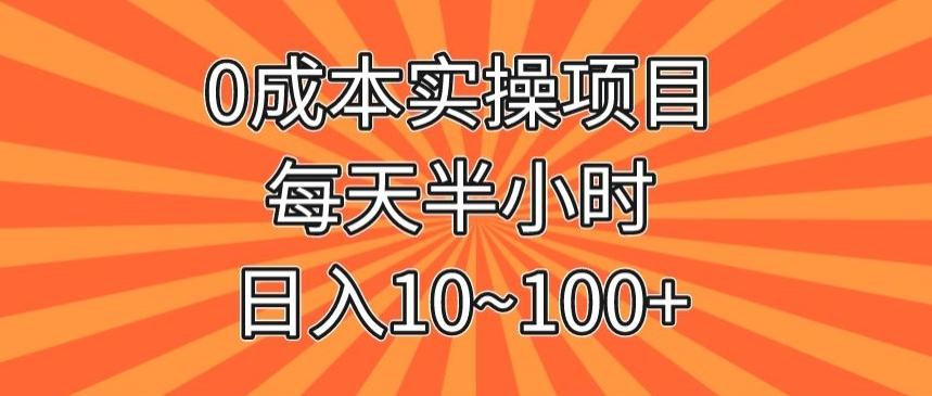 0成本实操项目，每天半小时，日入10~100+-网创资源