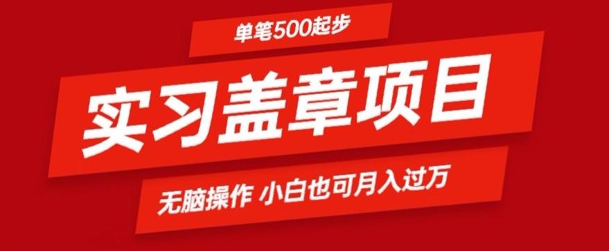 实习代盖章项目一单500起普通人可落地项目小白也可轻易上手-网创资源