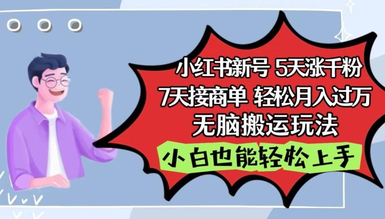 小红书影视泥巴追剧5天涨千粉，7天接商单，轻松月入过万，无脑搬运玩法【揭秘】-网创资源