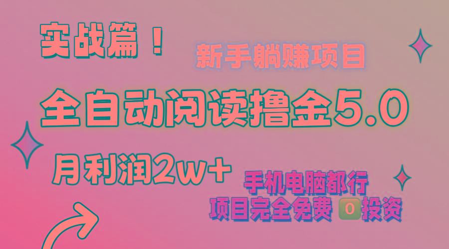小说全自动阅读撸金5.0 操作简单 可批量操作 零门槛！小白无脑上手月入2w+-网创资源