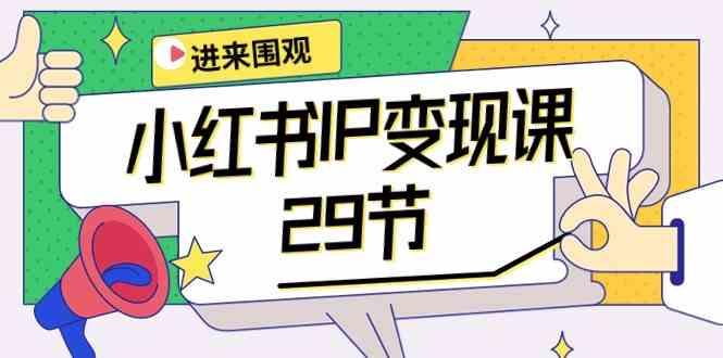 小红书IP变现课：开店/定位/IP变现/直播带货/爆款打造/涨价秘诀/等等/29节-网创资源