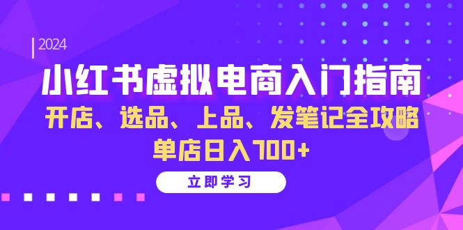 小红书虚拟电商入门指南：开店、选品、上品、发笔记全攻略 单店日入700+-网创资源