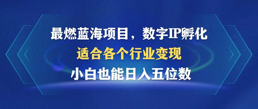 最燃蓝海项目  数字IP孵化  适合各个行业变现  小白也能日入5位数-网创资源