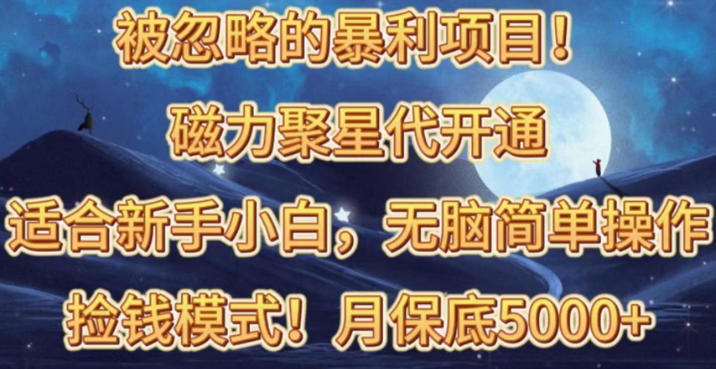 被忽略的暴利项目！磁力聚星代开通捡钱模式，轻松月入五六千-网创资源