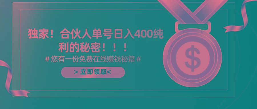 (10028期)合伙人广告撸金最新玩法，每天单号400纯利-网创资源