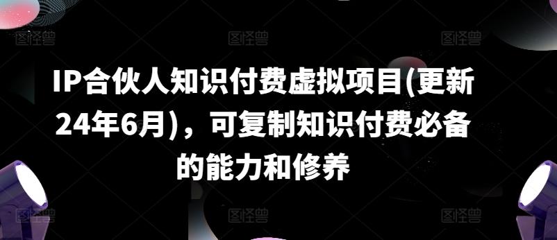 IP合伙人知识付费虚拟项目(更新24年6月)，可复制知识付费必备的能力和修养-网创资源