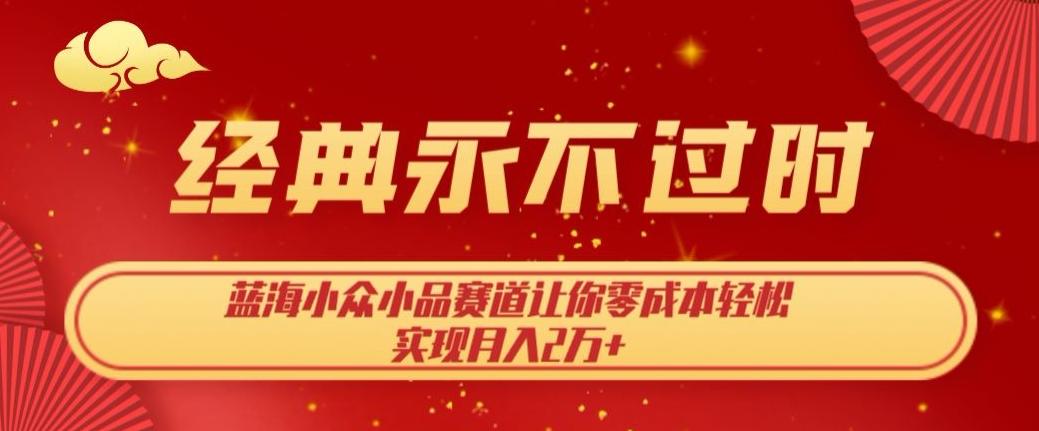经典永不过时，蓝海小众小品赛道，让你零成本轻松实现月入2万+-网创资源
