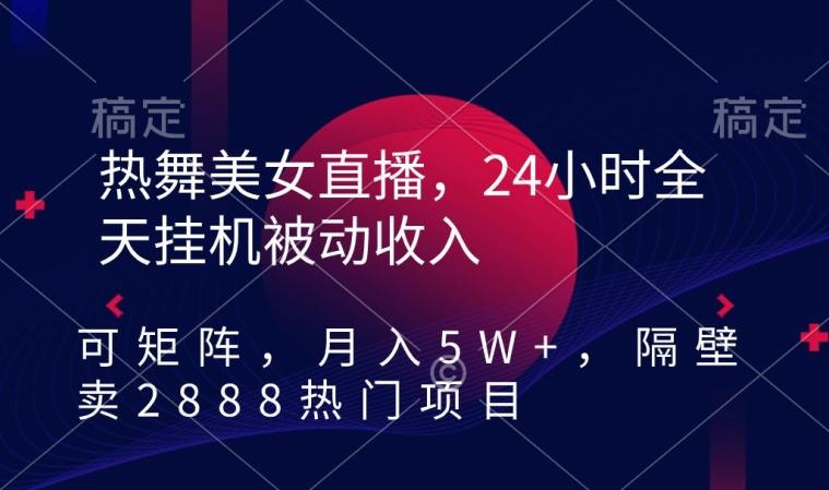 热舞美女直播，24小时全天挂机被动收入，可矩阵，月入5W+，隔壁卖2888热门项目【揭秘】-网创资源