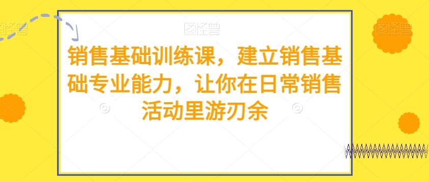 销售基础训练课，建立销售基础专业能力，让你在日常销售活动里游刃余-网创资源