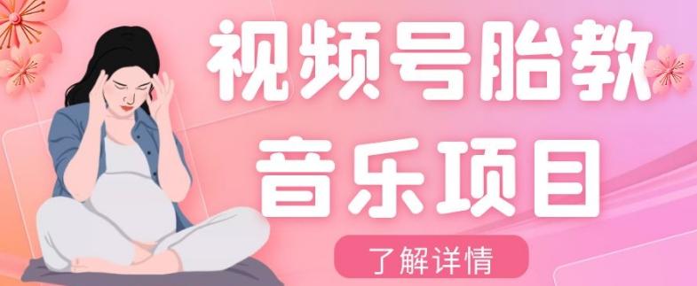 视频号胎教音乐项目，操作简单，0成本利润自己定，单日300+-网创资源