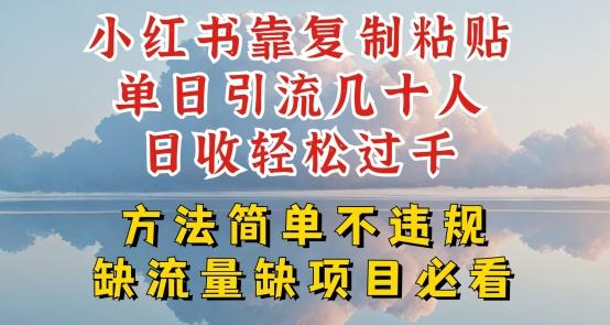 小红书靠复制粘贴单日引流几十人目收轻松过千，方法简单不违规【揭秘】-网创资源