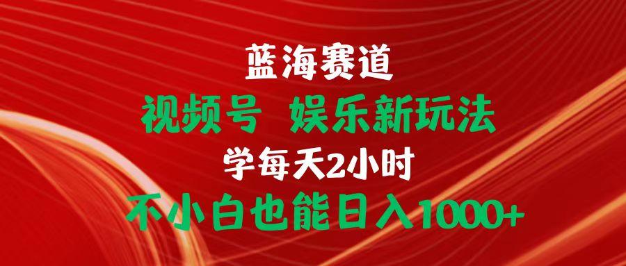 蓝海赛道视频号 娱乐新玩法每天2小时小白也能日入1000+-网创资源