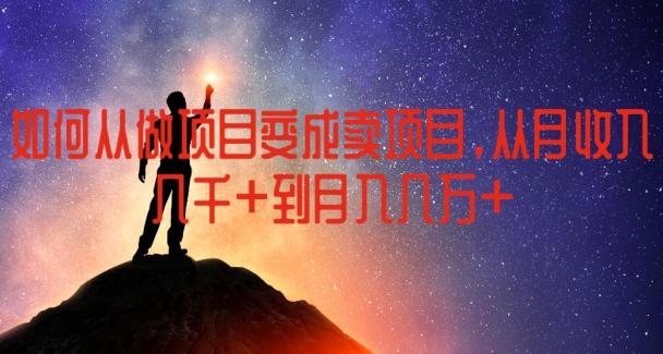 如何从做项目变成卖项目，从月收入几千到月入几万【揭秘】-网创资源