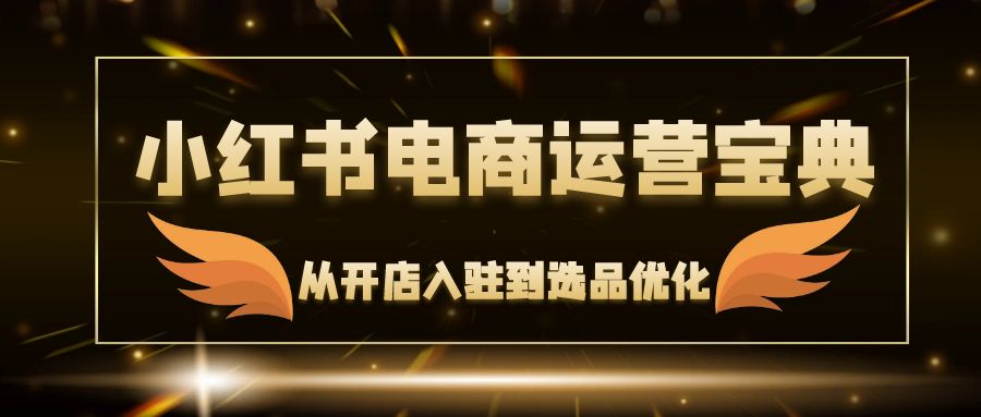 小红书电商运营宝典：从开店入驻到选品优化，一站式解决你的电商难题-网创资源