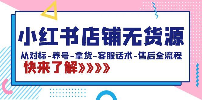 小红书店铺无货源：从对标-养号-拿货-客服话术-售后全流程(20节课)-网创资源