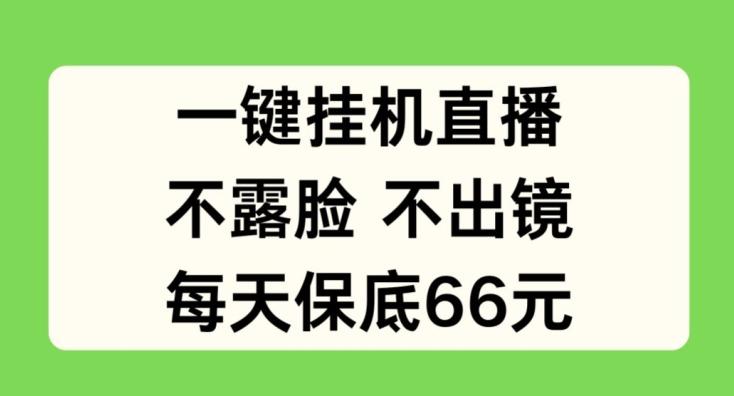 一键挂JI直播，不露脸不出境，每天保底66元【揭秘】-网创资源
