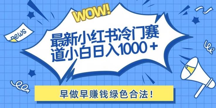 最新小红书冷门赛道日入1000+一部手机小白轻松-网创资源