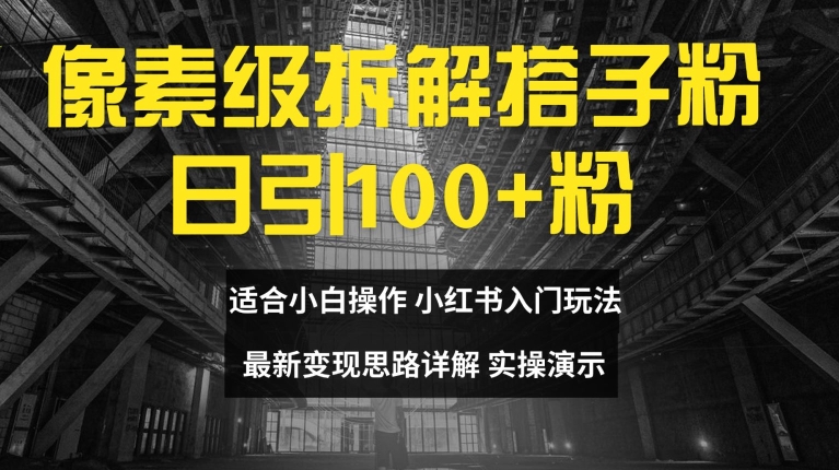 像素级拆解搭子粉，日引100+，小白看完可上手，最新变现思路详解【揭秘】-网创资源