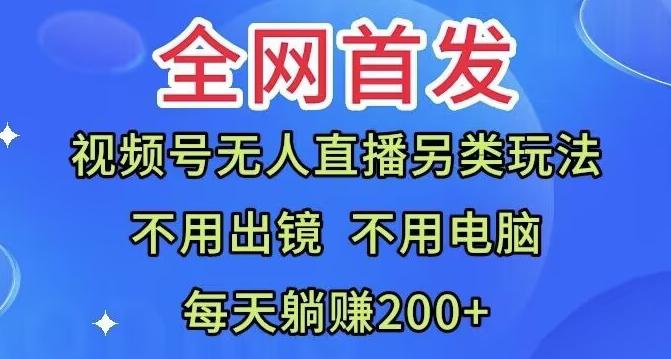 全网首发：视频号无人直播另类玩法，无需电脑，每天躺赚200+-网创资源