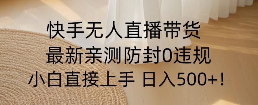 快手无人直播带货从0-1落地教学，最新防封0粉开播，小白可上手日入500+【揭秘】-网创资源