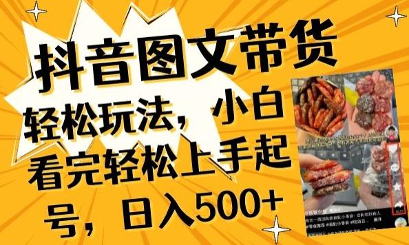抖音图文带货已过时?那你不如仔细看看这个，小白看完轻松上手起号，日入500+不是梦【揭秘】-网创资源