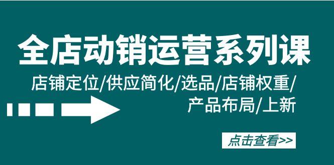 (9845期)全店·动销运营系列课：店铺定位/供应简化/选品/店铺权重/产品布局/上新-网创资源