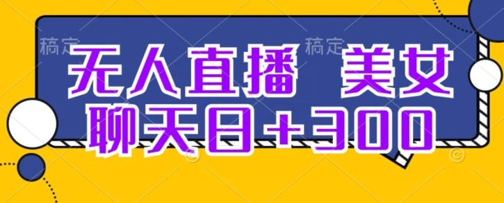 无人直播，美女聊天日+300-网创资源