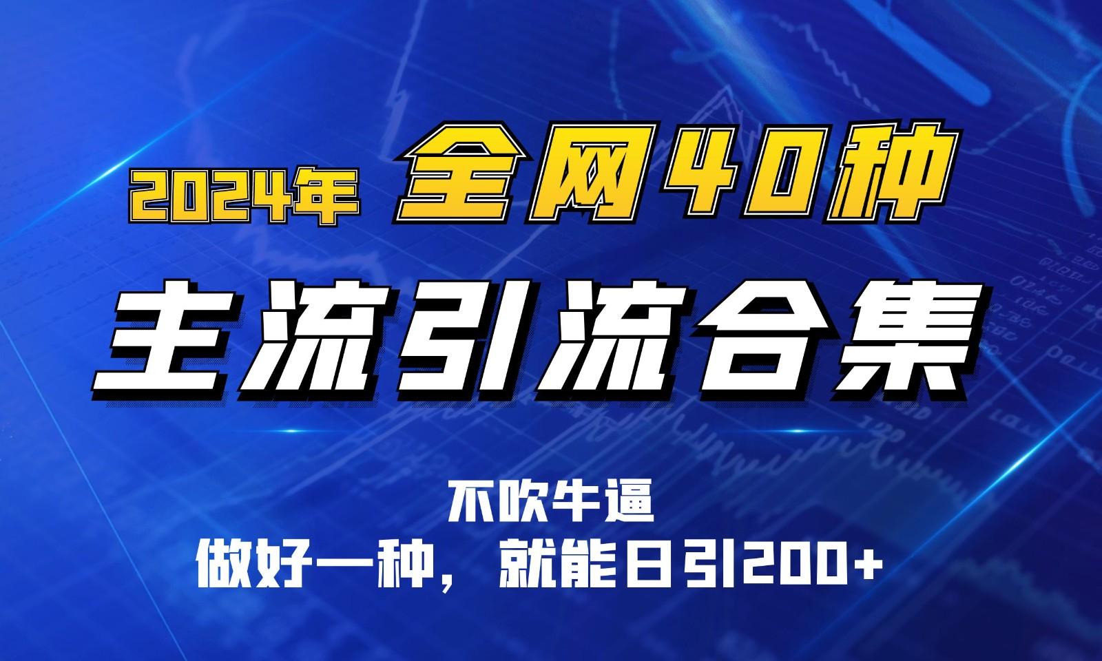 2024年全网40种暴力引流合计，做好一样就能日引100+-网创资源