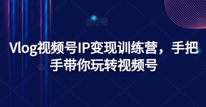 Vlog视频号IP变现训练营，手把手带你玩转视频号-网创资源