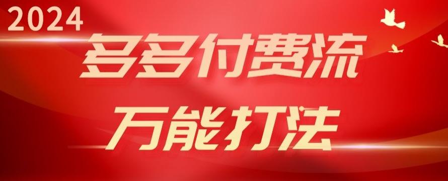 2024多多付费流万能打法、强付费起爆、流量逻辑、高转化、高投产【揭秘】-网创资源