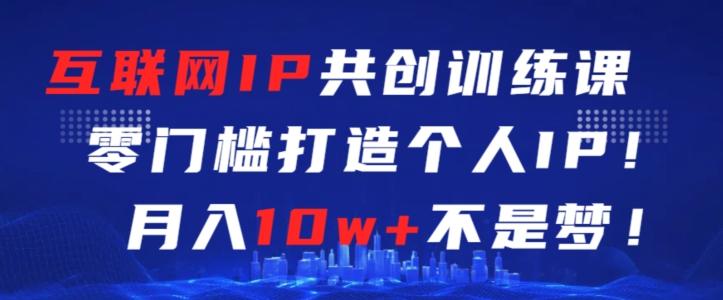 互联网IP共创训练课，零门槛零基础打造个人IP，月入10w+不是梦【揭秘】-网创资源