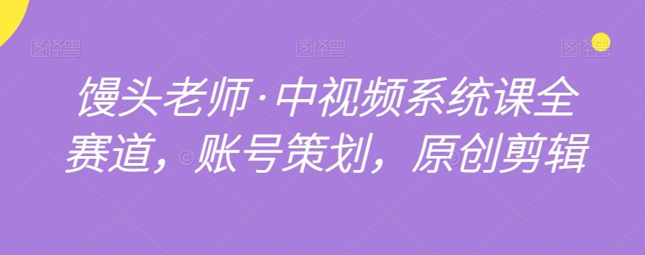 馒头老师·中视频系统课全赛道，账号策划，原创剪辑-网创资源