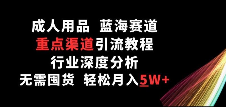 成人用品，蓝海赛道，重点渠道引流教程，行业深度分析，无需囤货，轻松月入5W+【揭秘】-网创资源