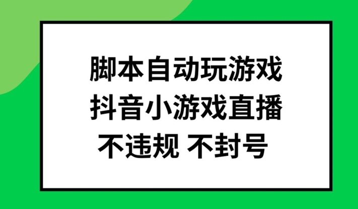 脚本自动玩游戏，抖音小游戏直播，不违规不封号可批量做【揭秘】-网创资源
