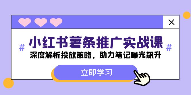 小红书-薯条推广实战课：深度解析投放策略，助力笔记曝光飙升-网创资源