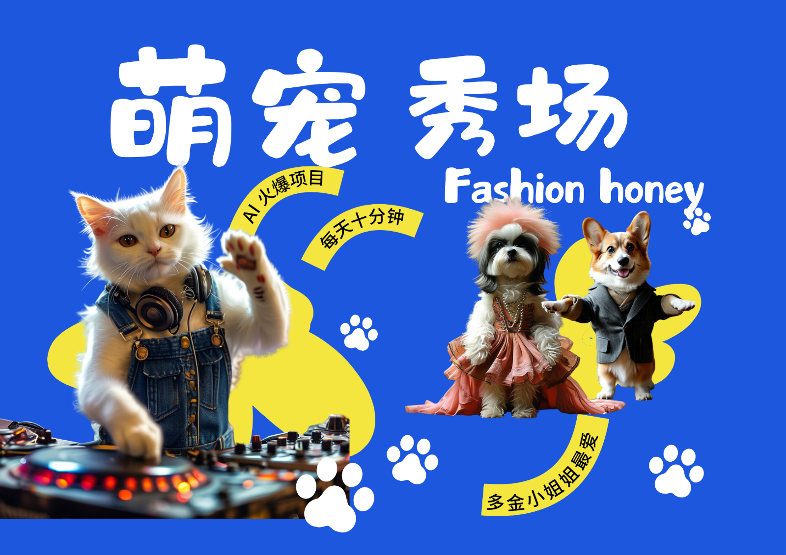 酷飒动物跳舞走秀 时尚喵FASHION汪 多金小姐姐最爱的 轻松月入破W-网创资源