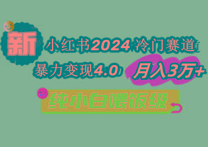 小红书2024冷门赛道 月入3万+ 暴力变现4.0 纯小白喂饭级-网创资源