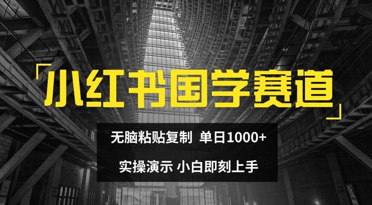 小红书国学赛道，无脑粘贴复制，单日1K，实操演示，小白即刻上手【揭秘】-网创资源