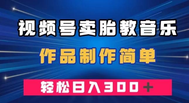 视频号卖胎教音乐，作品制作简单，一单49，轻松日入300＋-网创资源