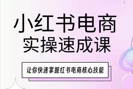 小红书电商实操速成课，让你快速掌握红书电商核心技能-网创资源